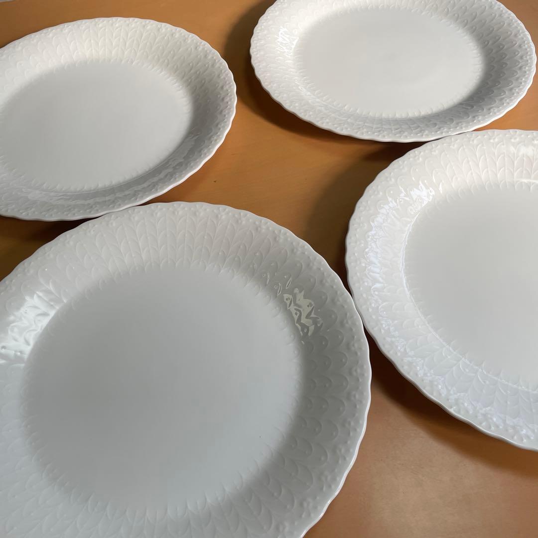 ナルミボーンチャイナ　シルキーホワイト２７センチ4枚セット