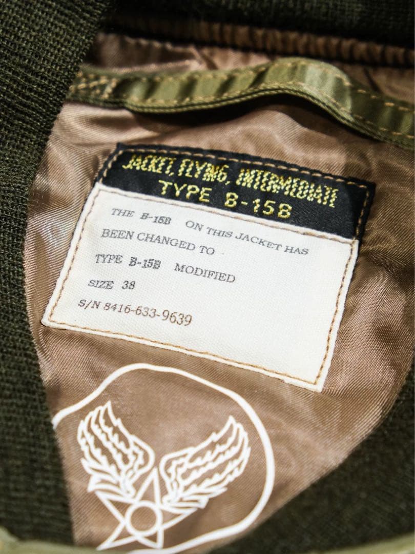 希少 B-15B MOD 復刻 MA-1 馬革×ムートン 襟ファー 38（M）