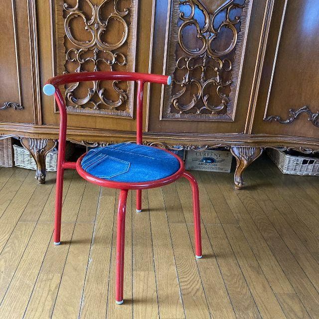 ヴィンテージ*CHITOSE チトセ*パイプ チェア1脚*デニムシート カスタム