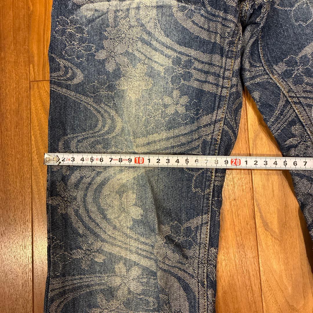 絡繰魂　デニム　ジーンズ　牡丹　流水桜　刺繍　流儀　和柄　レディース