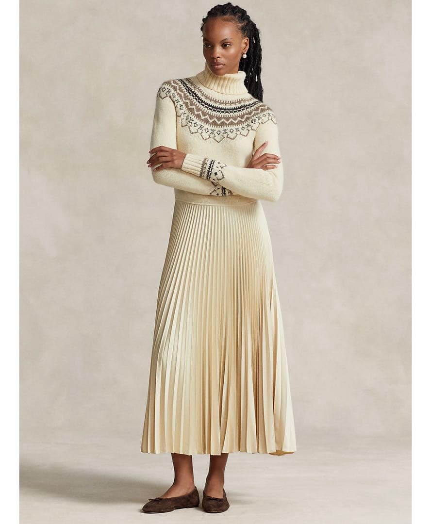 タグ付き新品未使用　ポロラルフローレン　セータープリーツタートルネックワンピース