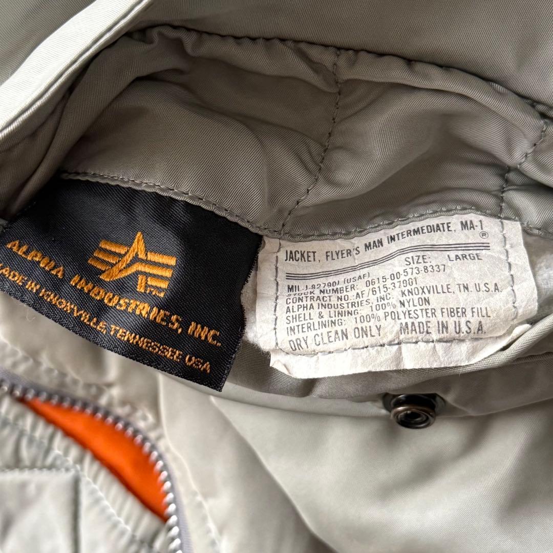 USA製 ALPHA MA-1フライトジャケット 短丈　ボンバー　中綿