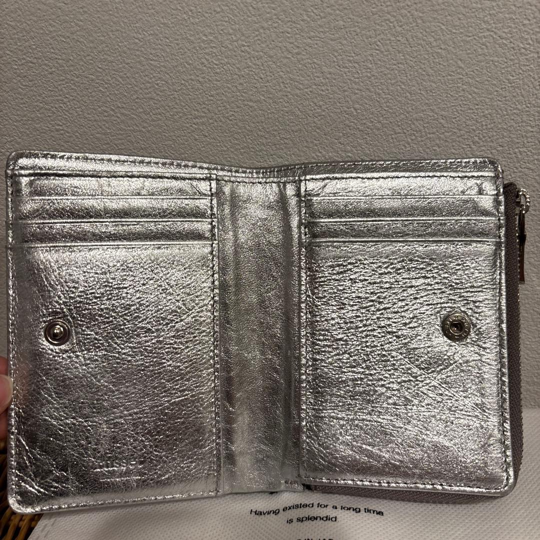 russet ラシット　ミニモノグラムプレートハーフウォレット　シルバー