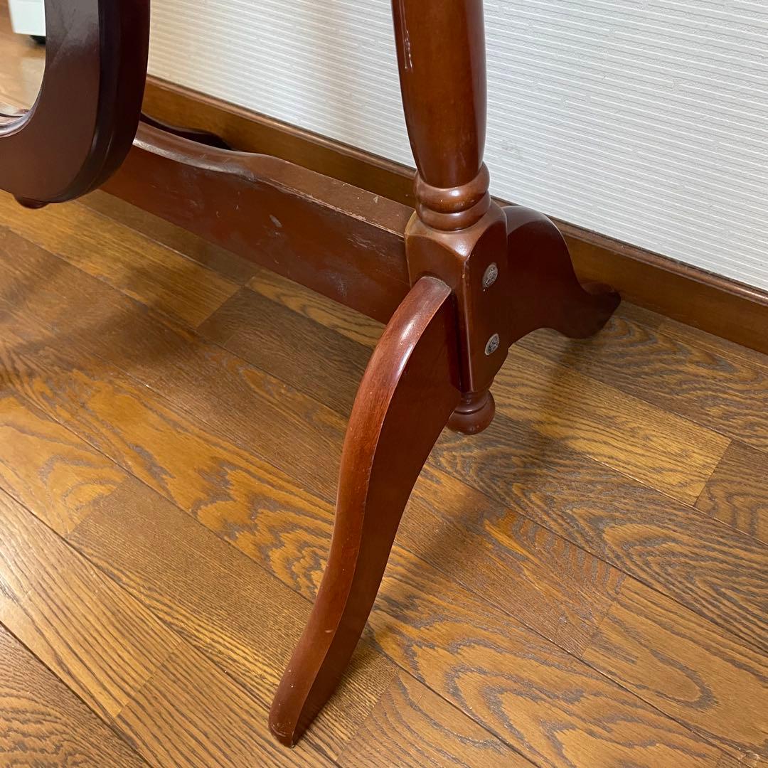 アンティーク調 オーバル型 ヴィンテージ レトロ スタンドミラー 木製 姿鏡