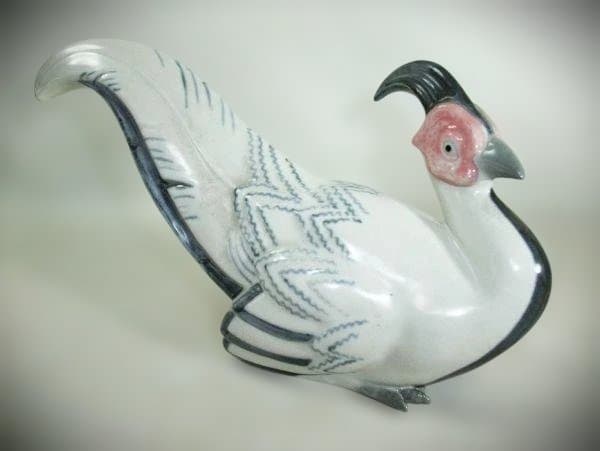 高木鳳子 雉 置物 キジ 京焼 美品 共箱