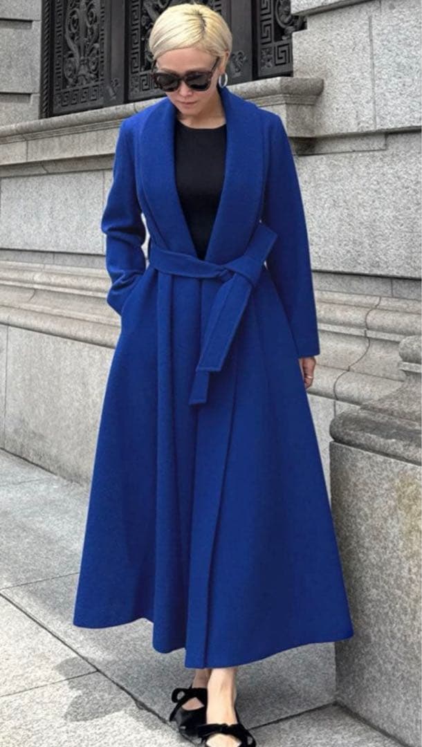 JENNE ウールコート ロイヤルブルー 希少Lサイズ