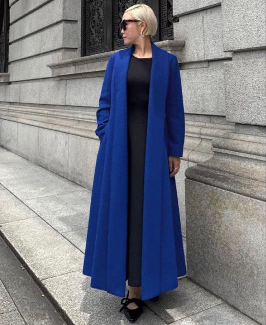 JENNE ウールコート ロイヤルブルー 希少Lサイズ