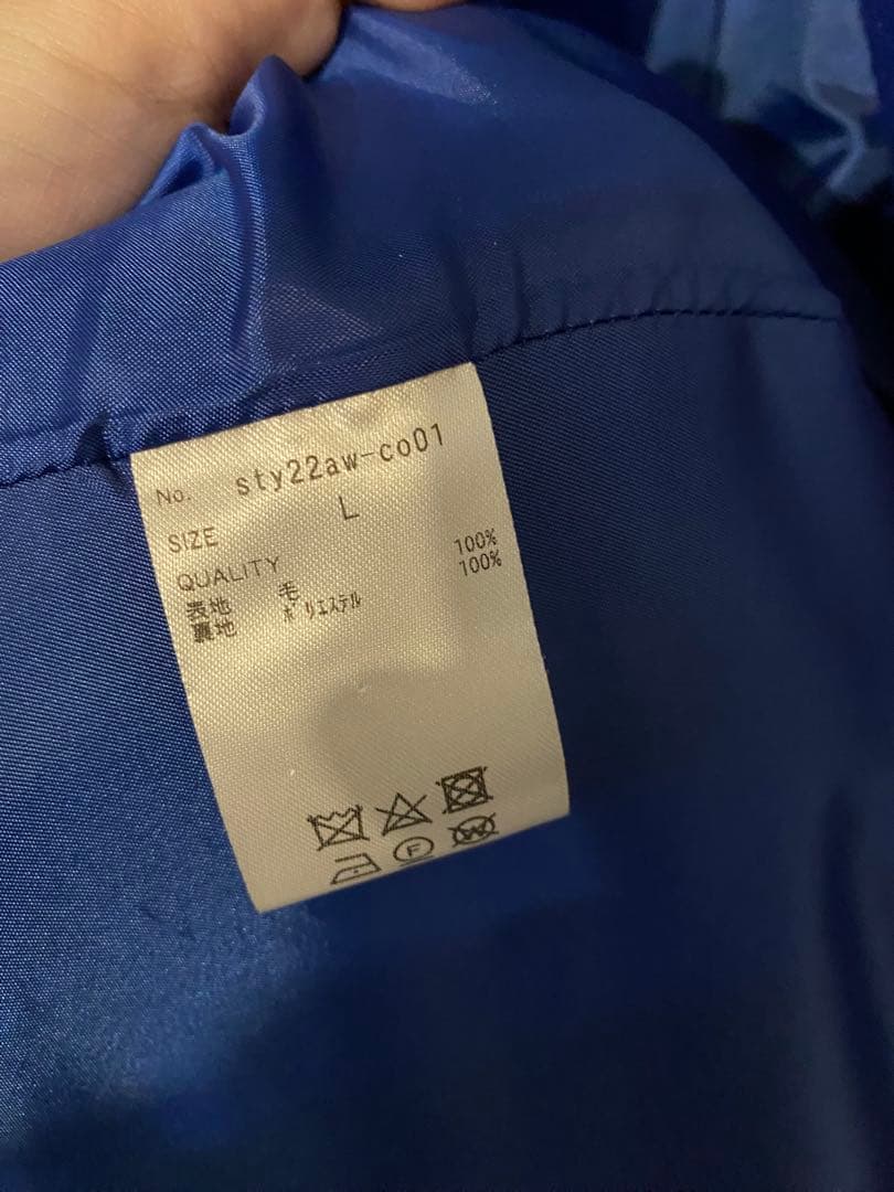 JENNE ウールコート ロイヤルブルー 希少Lサイズ