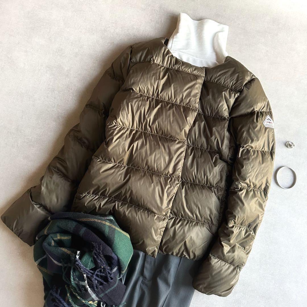 美品▲PYRENEXピレネックス/CANNESダウンコート▲カーキ　サイズ40