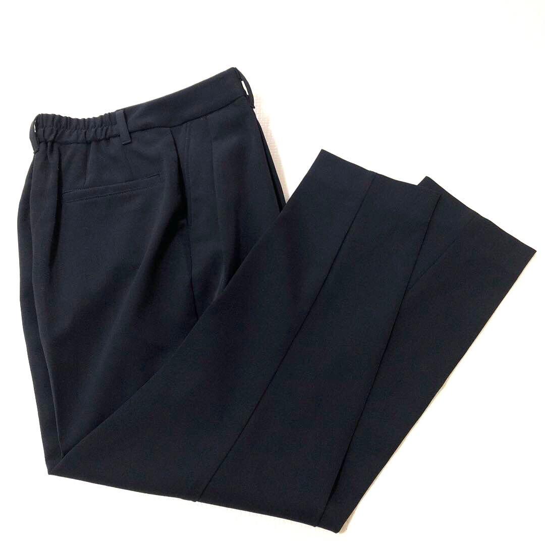 極美品 PLST プラステ パンツスーツ 上下セット 黒 ノーカラー ブラック