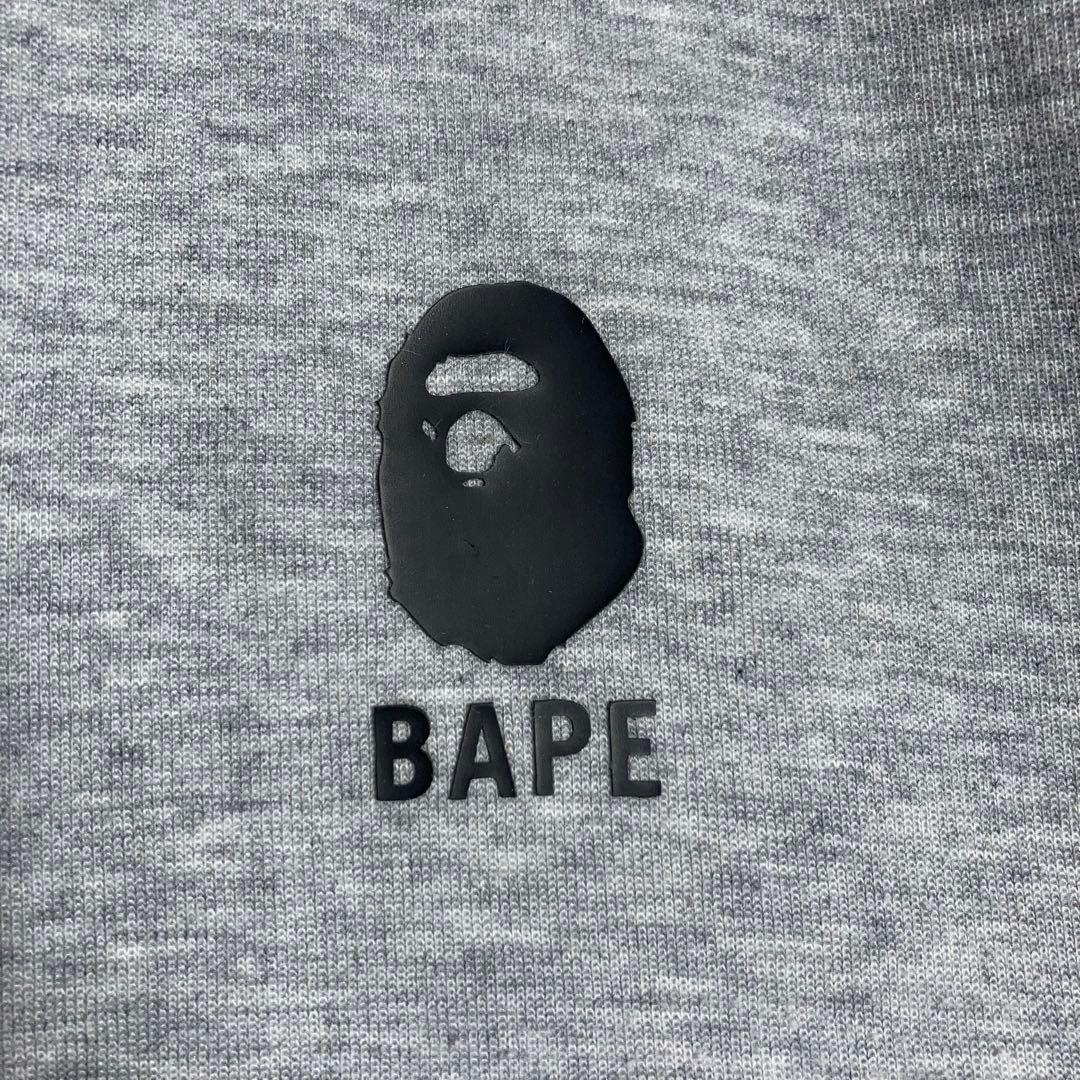 【美品】A Bathing Ape フルジップパーカー ロゴ グレー XL.