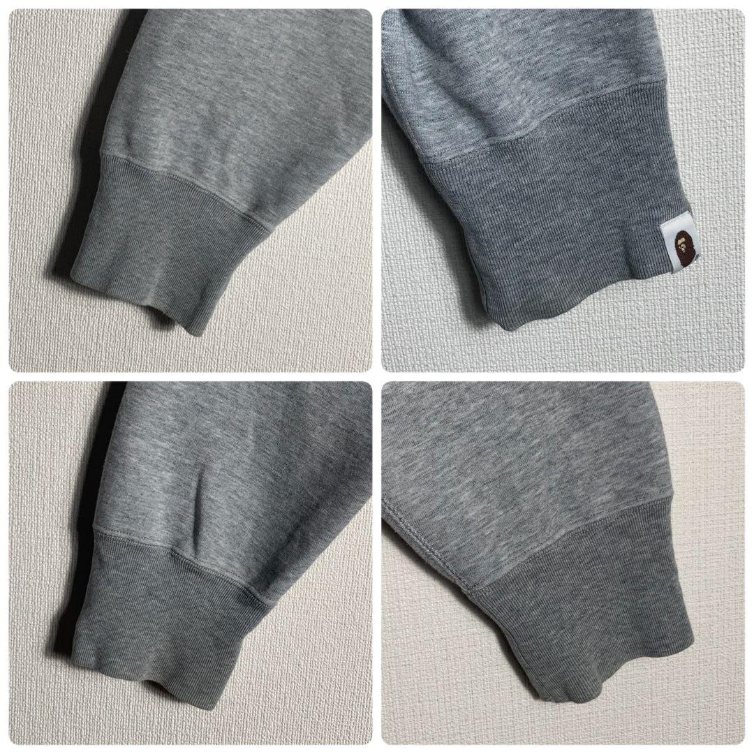 【美品】A Bathing Ape フルジップパーカー ロゴ グレー XL.