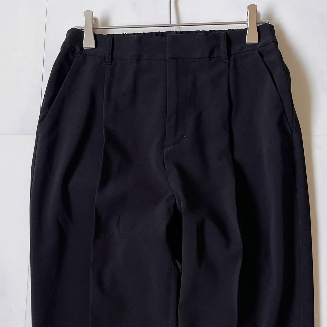 極美品 インディヴィ スーツ ノーカラージャケット パンツ セットアップ 黒 S