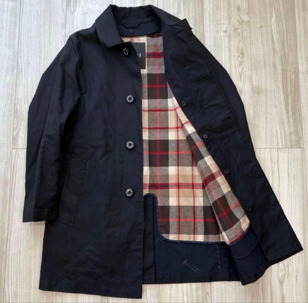 MACKNTOSH LONDON ゴム引きコート ライナー付ブラック 38