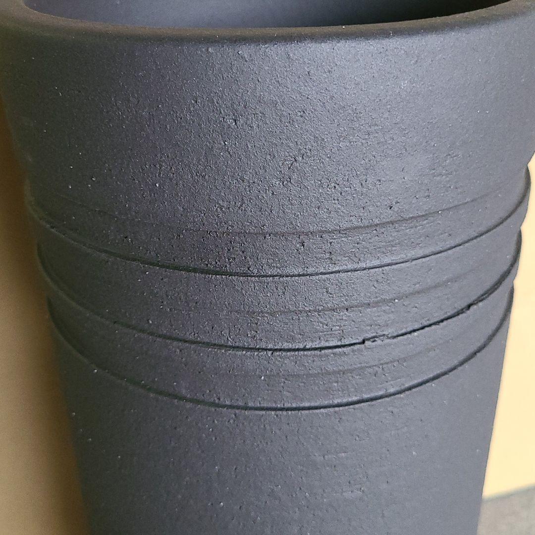 信楽焼傘立て 線彫 高さ５７cm