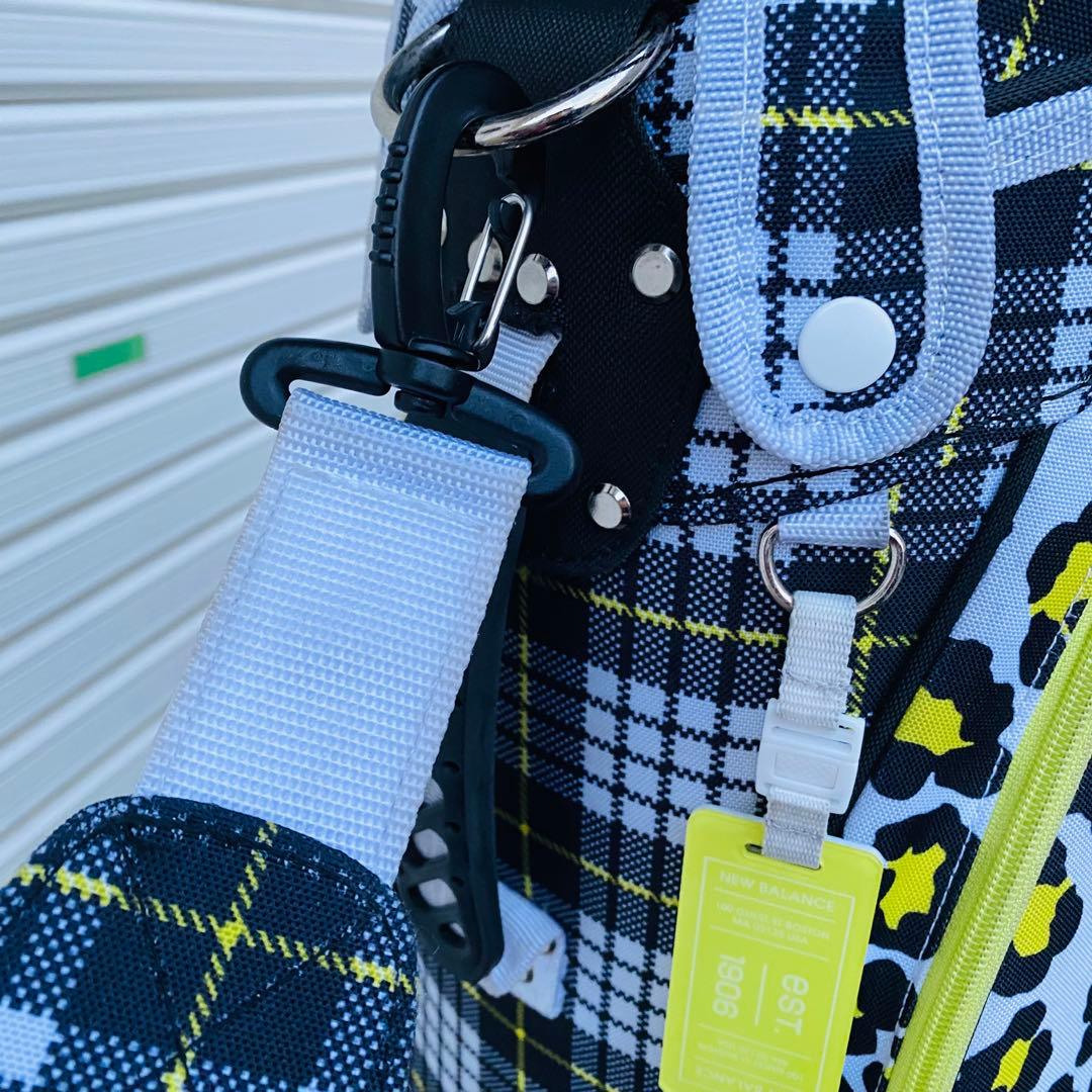NEW BALANCE チェック柄ヒョウ柄　キャディバッグ　ゴルフ