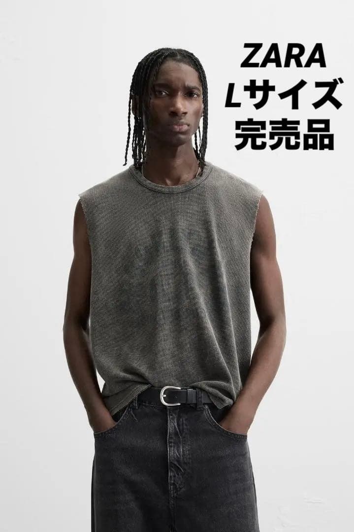 ZARA ザラ コントラストプリント ニットTシャツ Lサイズ 完売品