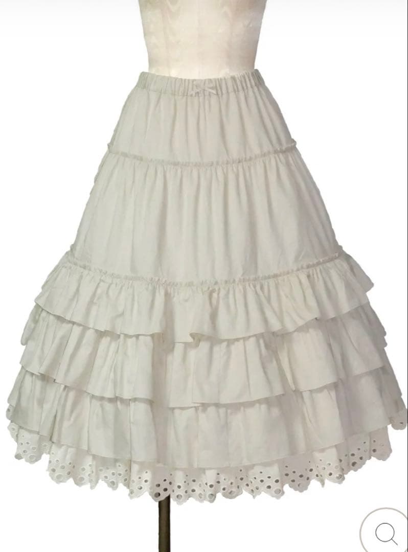 【新品未使用】victorian maiden コットンフリルペチコート(生成)