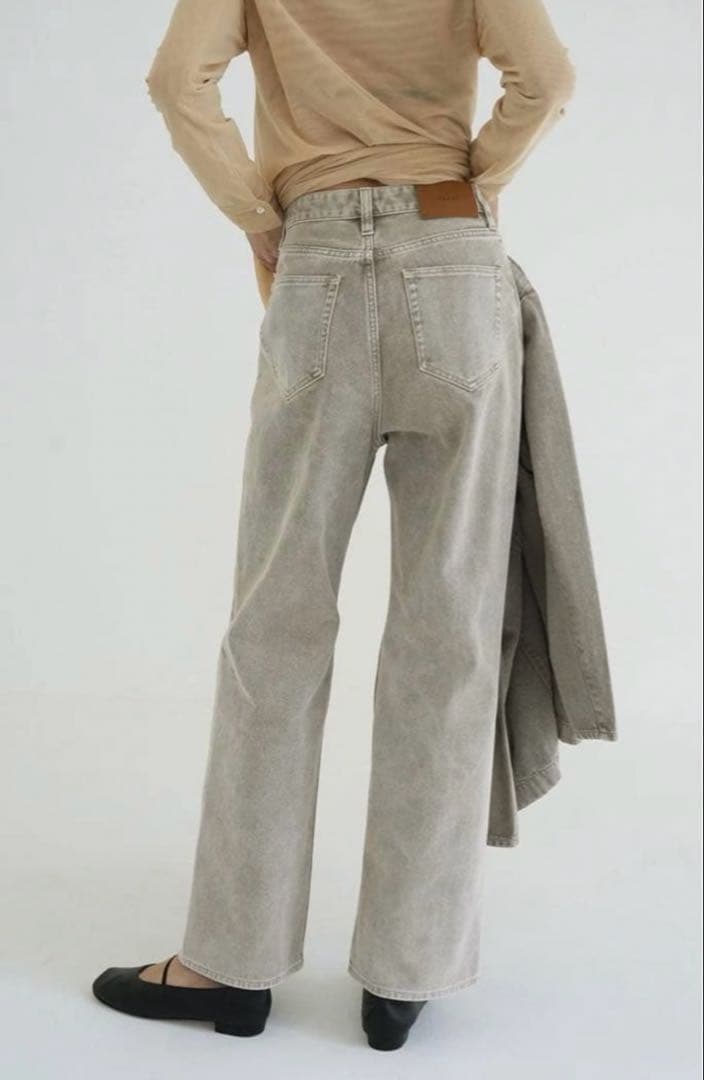 clane SLASH CUT DENIM PANTS ベージュ 1