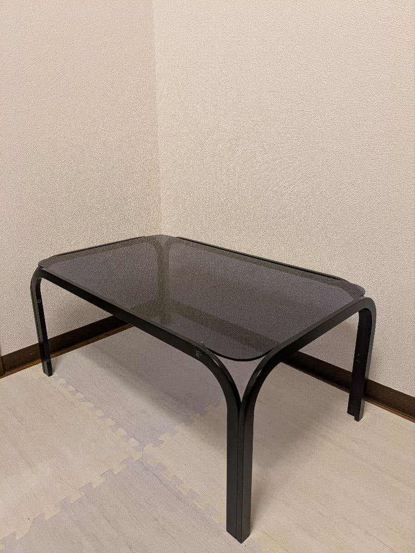 ガラス天板　ローテーブル ミッドセンチュリー　80's 昭和レトロ90's