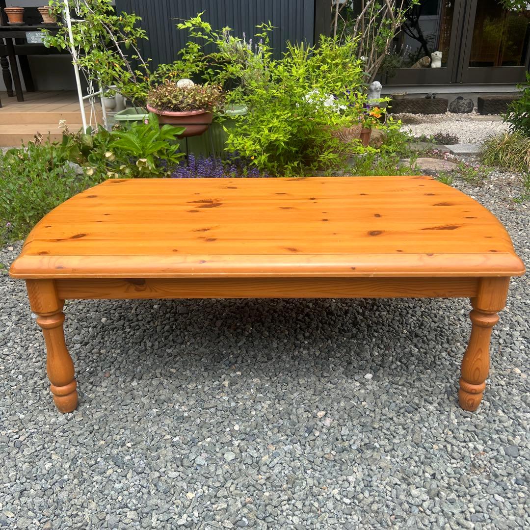 パイン材 カントリー家具 ローテーブル センターテーブル ろくろ脚