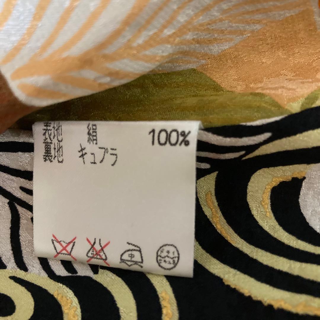 シルク100% ルイフェロー トレンチコート 裏地総柄 ベルト Aライン 黒 9