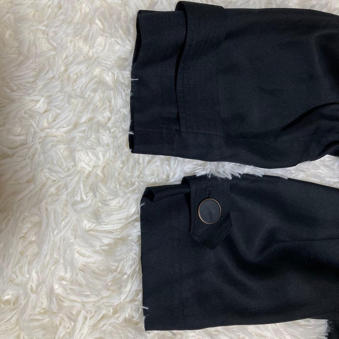 シルク100% ルイフェロー トレンチコート 裏地総柄 ベルト Aライン 黒 9