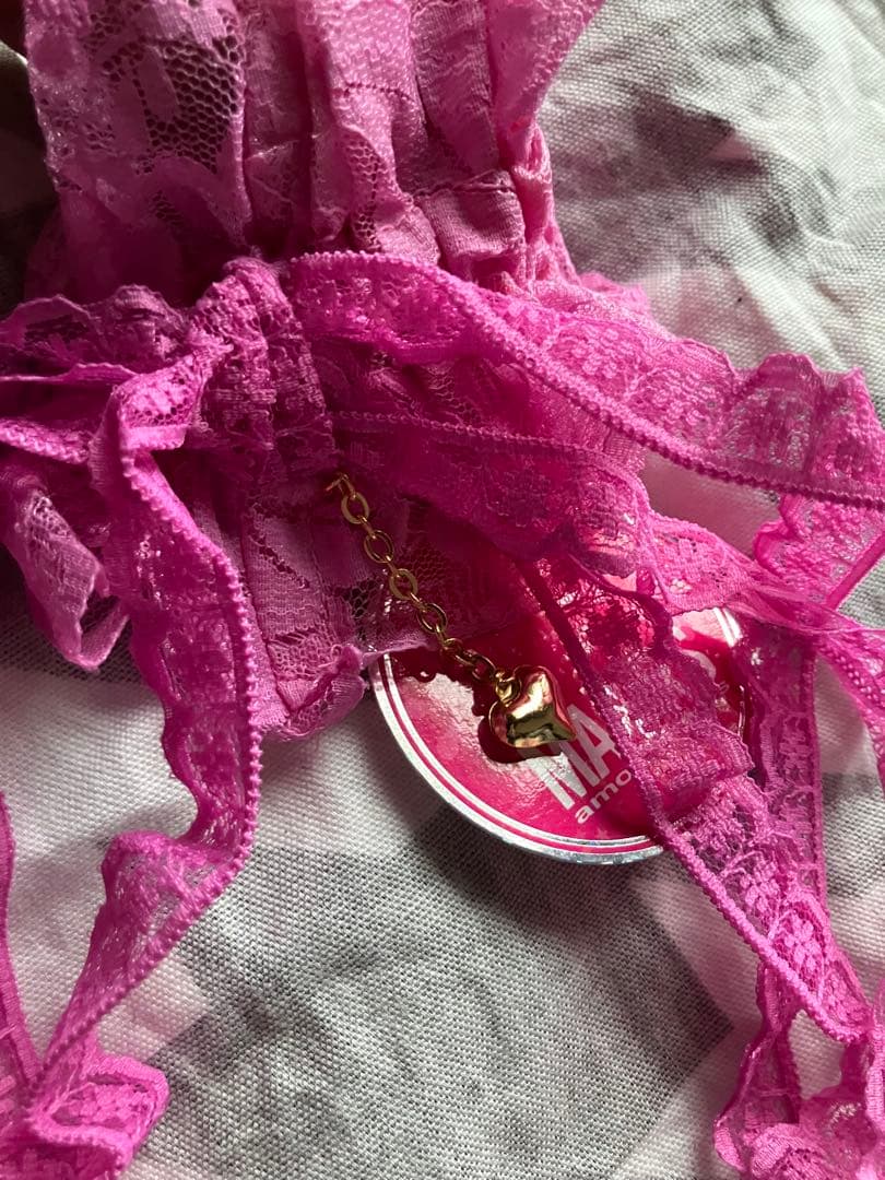 MAARS レースニーハイソックス 黒ラメ&ピンクガーターベルト2点セット新品