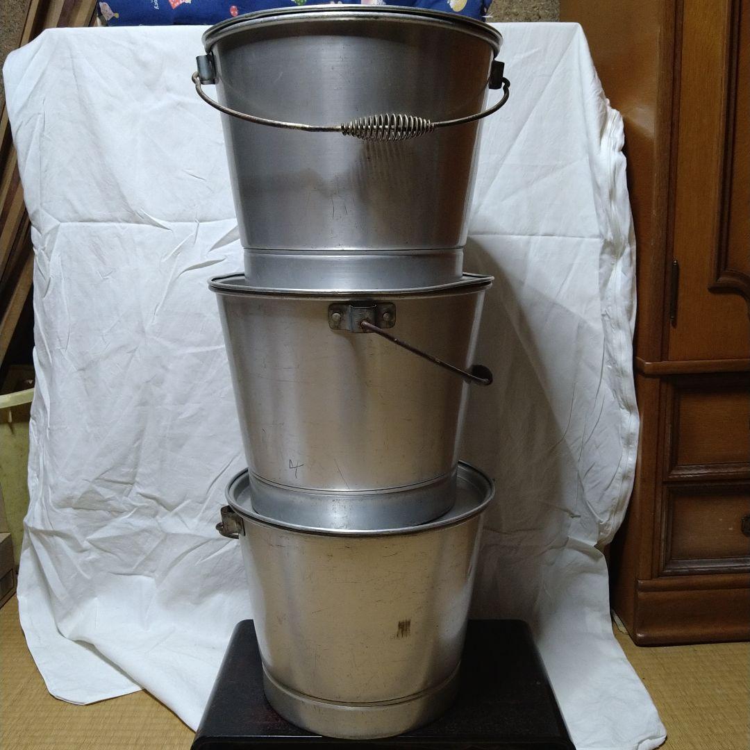 昭和　ビンテージ　アルミバケツ　温食缶　蓋付き