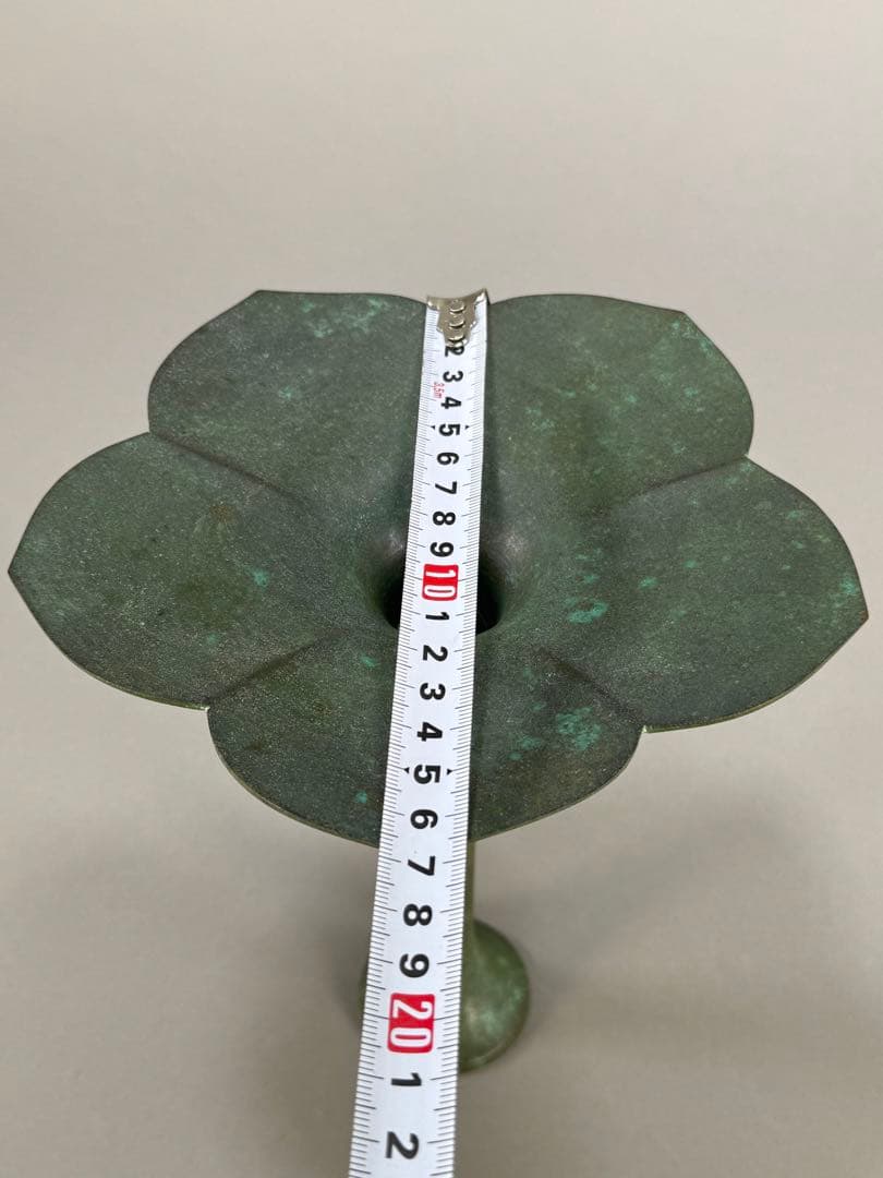 池坊　いけばな　茶花　銅花器　花瓶　金森紹栄 桔梗口花器　華道具