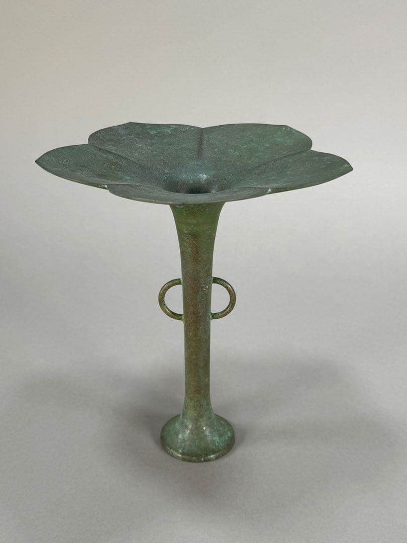 池坊　いけばな　茶花　銅花器　花瓶　金森紹栄 桔梗口花器　華道具