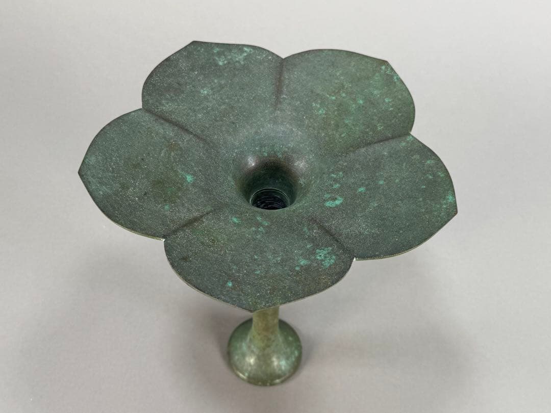 池坊　いけばな　茶花　銅花器　花瓶　金森紹栄 桔梗口花器　華道具