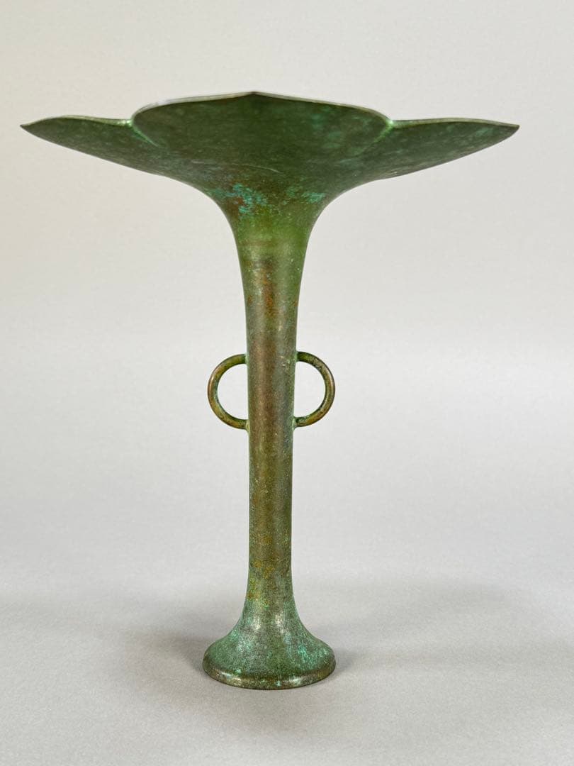 池坊　いけばな　茶花　銅花器　花瓶　金森紹栄 桔梗口花器　華道具