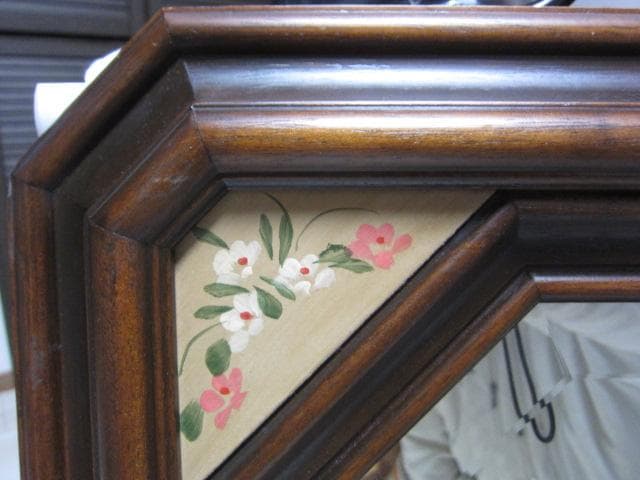 PISTOLOZZI イタリア製 アンティーク調八角形壁掛ミラー 木製フレーム