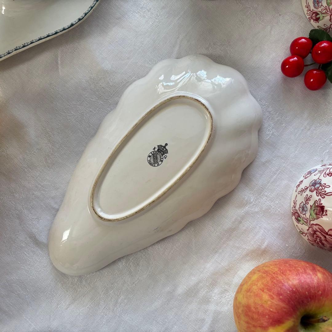 フランスアンティーク˚✧₊ リュネヴィル❁バラのブーケの素敵なシェル型ラヴィエ❁