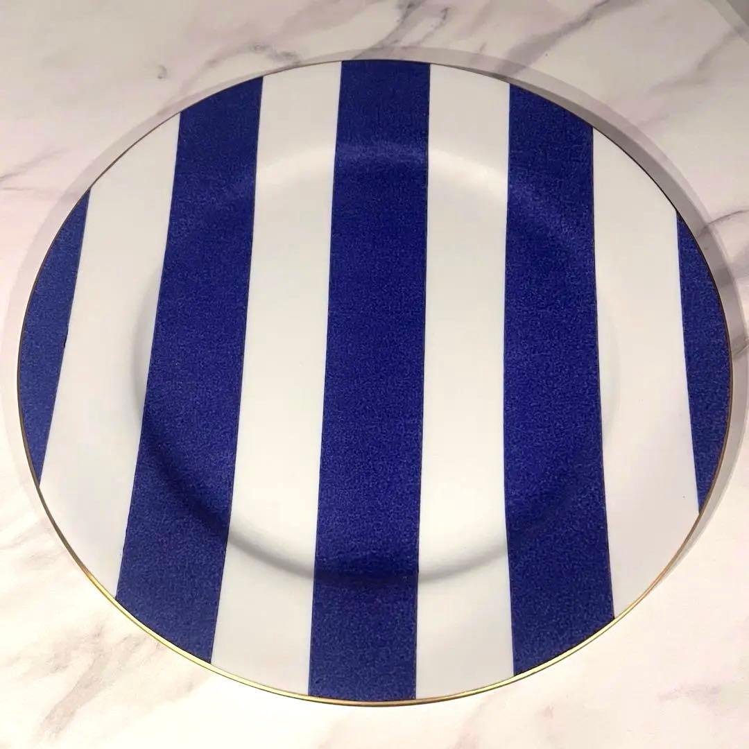 MarieDaage リモージュ　30センチプレート　ストライプ　パープル