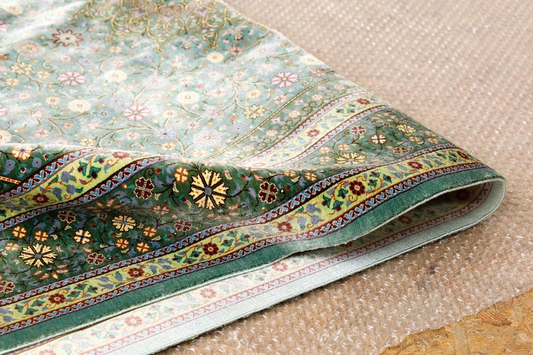 最高級 ペルシャ絨毯 クム産 アルサラーニ工房 シルク100% 148×96cm