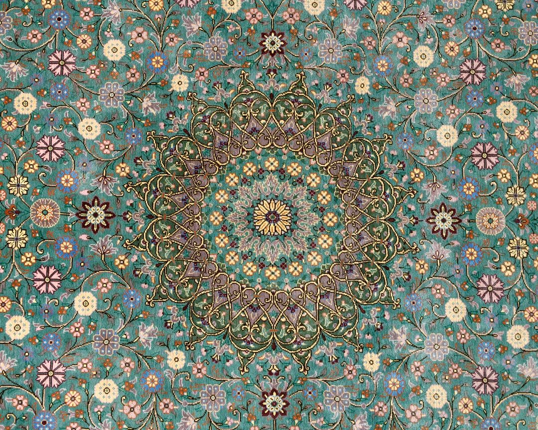 最高級 ペルシャ絨毯 クム産 アルサラーニ工房 シルク100% 148×96cm