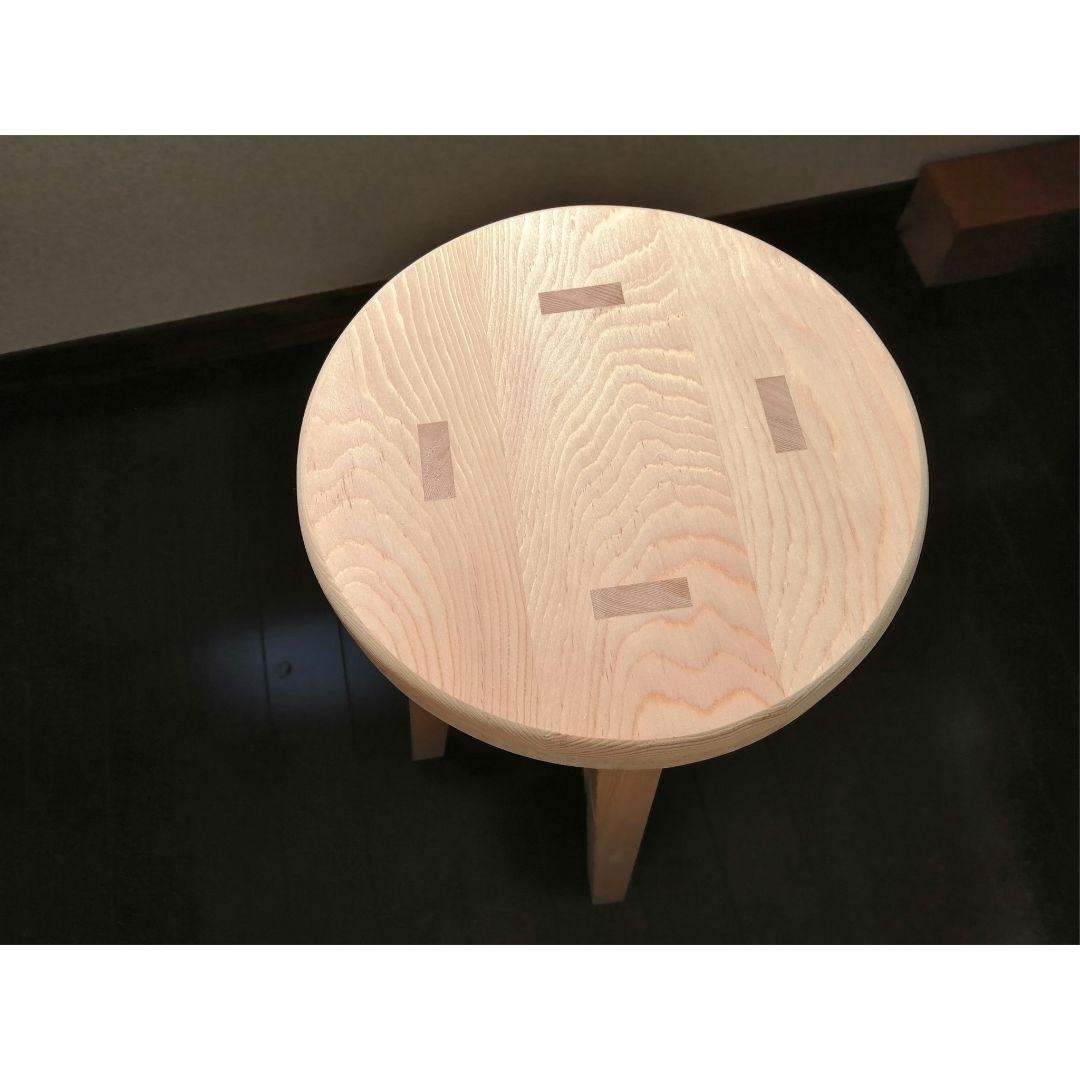 【ほぞ組】木製スツール　高さ80cm　丸椅子　stool 　花瓶台