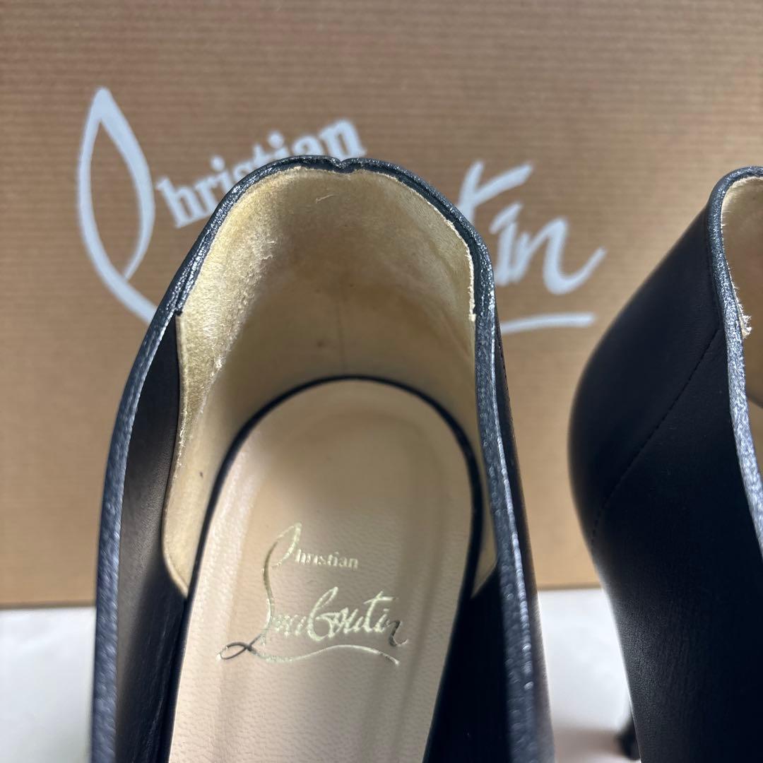 Christian Louboutin ブラックオープントゥヒール　39 1/2