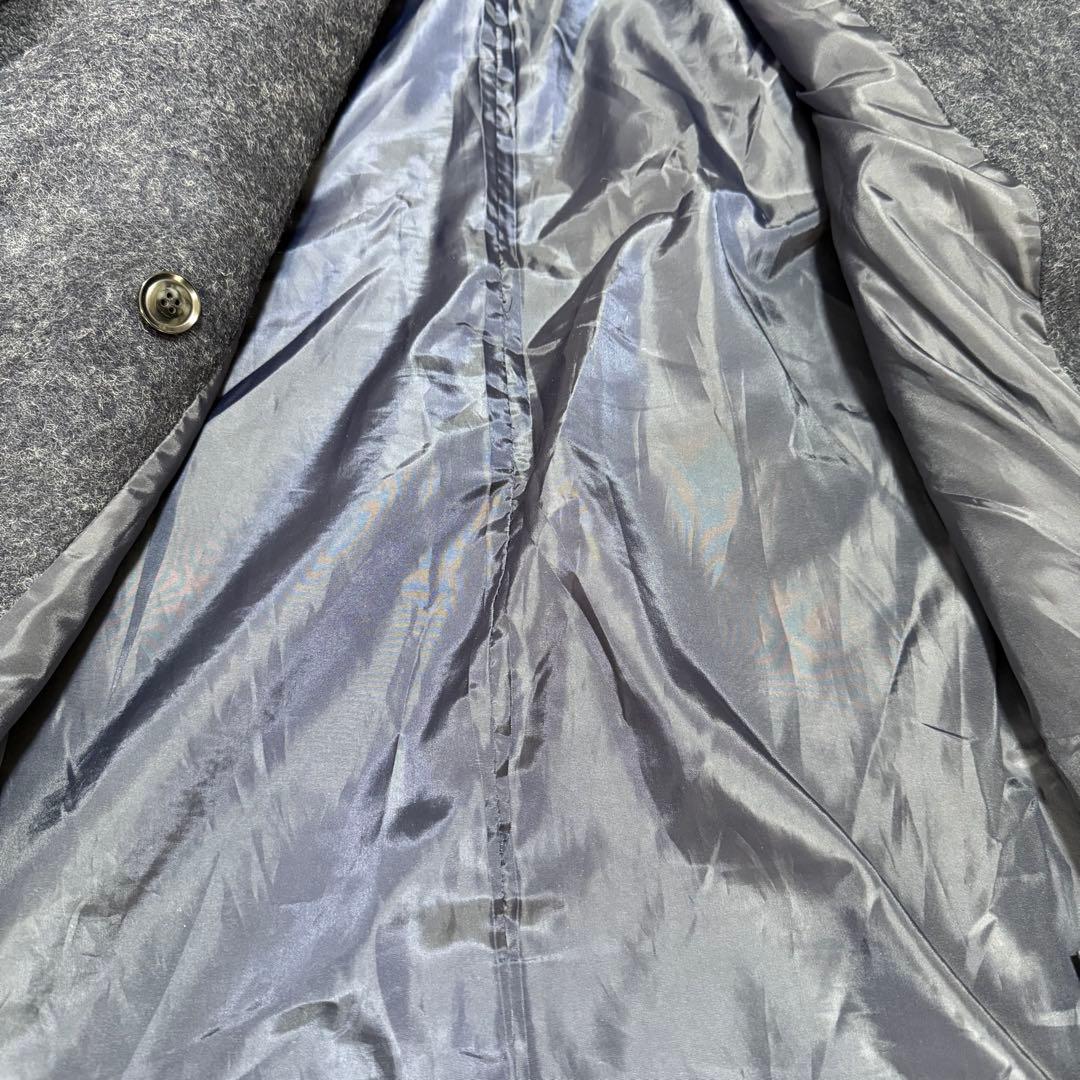 ユナイテッドアローズ　ウール混ダブルブレストシャギーコート　ネイビー