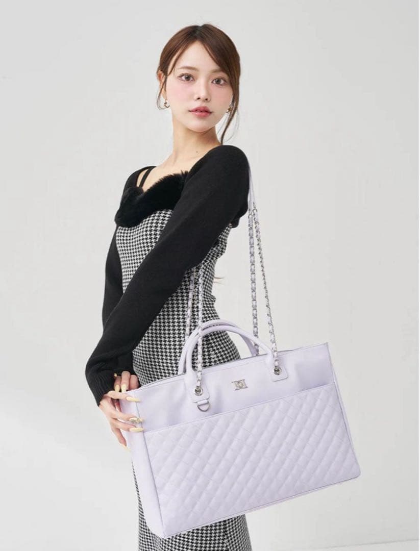 Darich DDキルティングワイドマルチトートバッグ パープル ダーリッチ