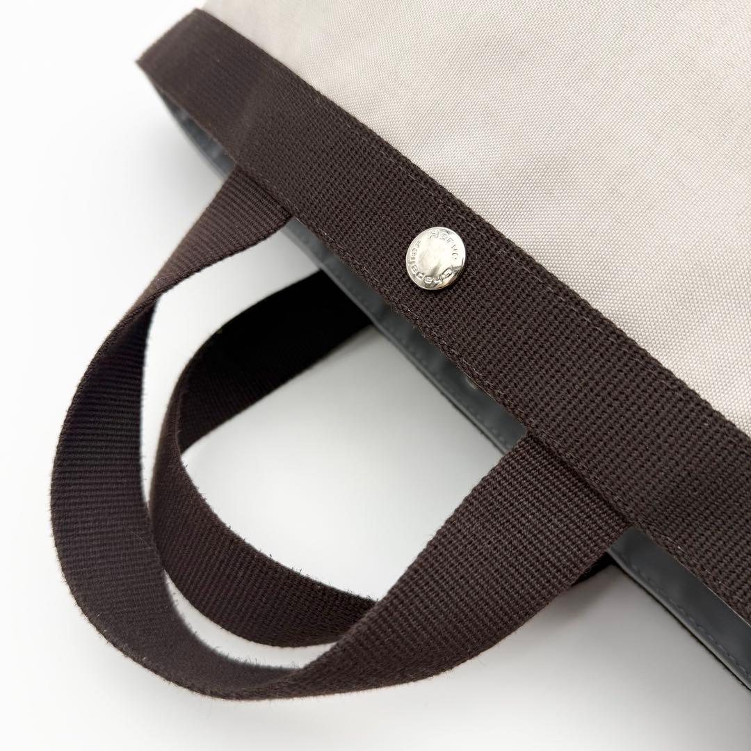 【極美品】エルベシャプリエ 707C ナイロン舟型トート M マスティック×モカ