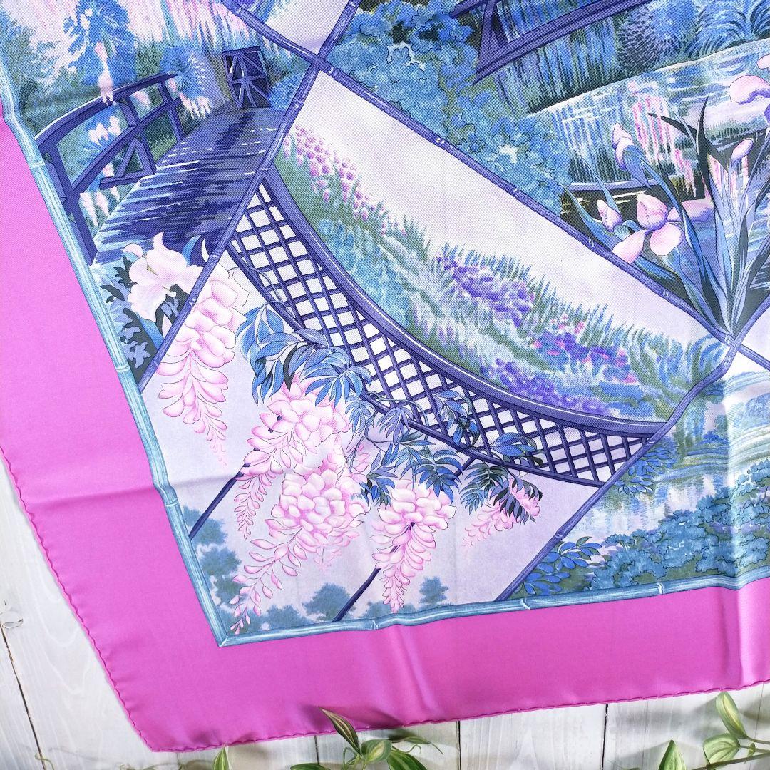 HERMES　GIVERNY モネの庭 　スカーフ カレ90 花と庭園