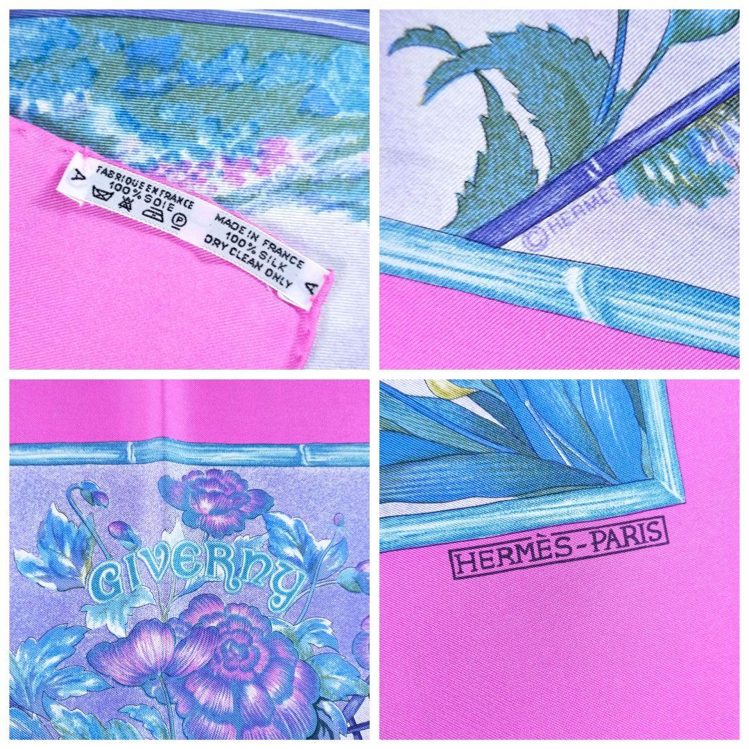 HERMES　GIVERNY モネの庭 　スカーフ カレ90 花と庭園