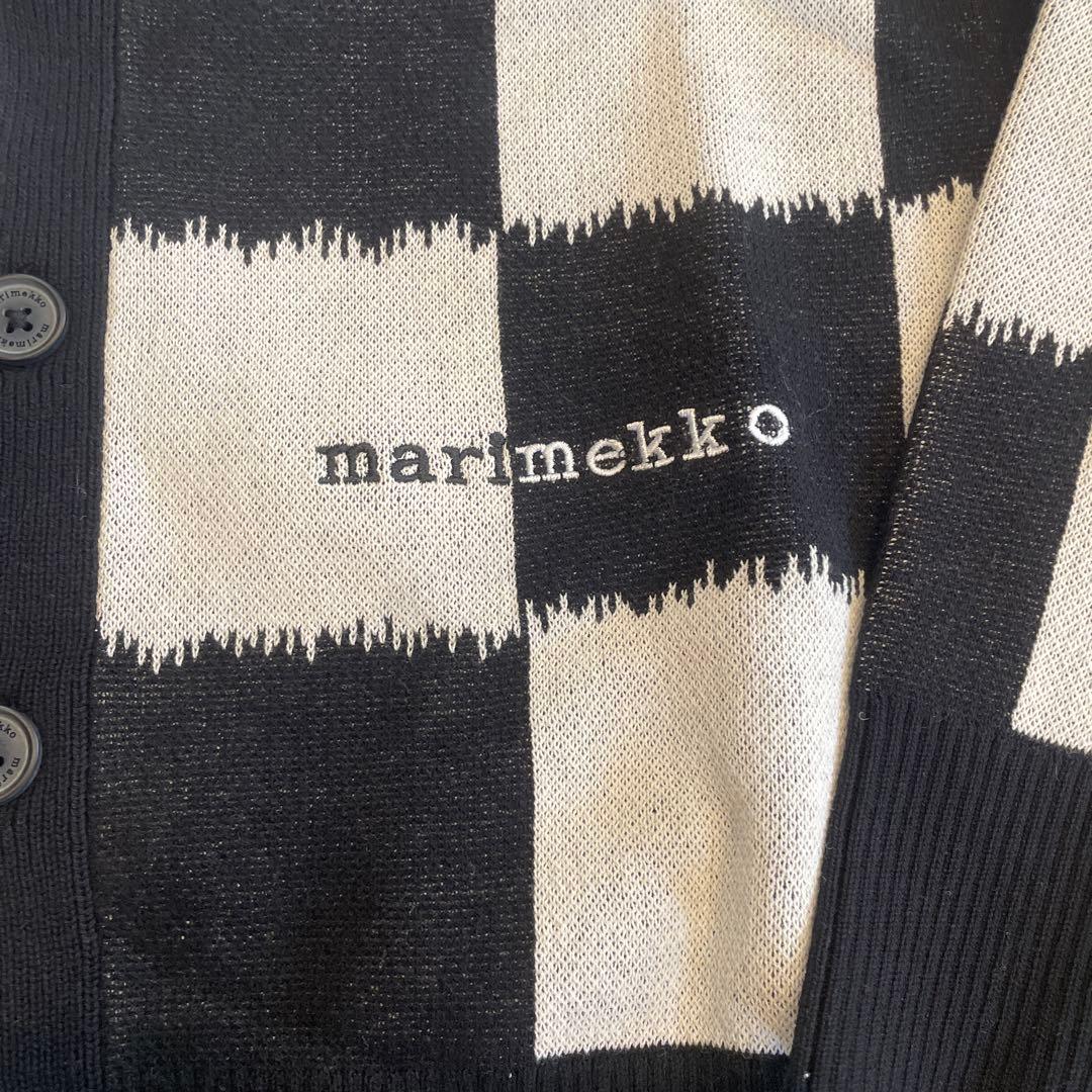 marimekko チェック柄カーディガン Sサイズ