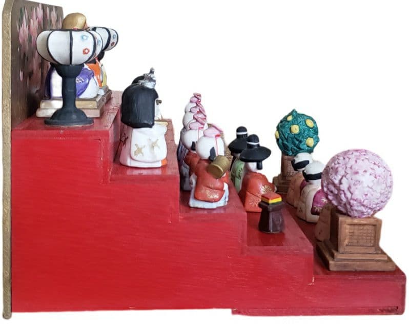 【専用】美品　訳　ヴィンテージのコンパクトなお雛様　全揃い　陶器　阪急デパート