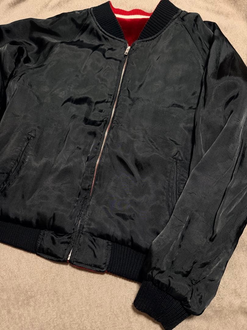 ２面用 JAPAN 90s 別珍 vintage 地図日本 スカジャン レーヨン