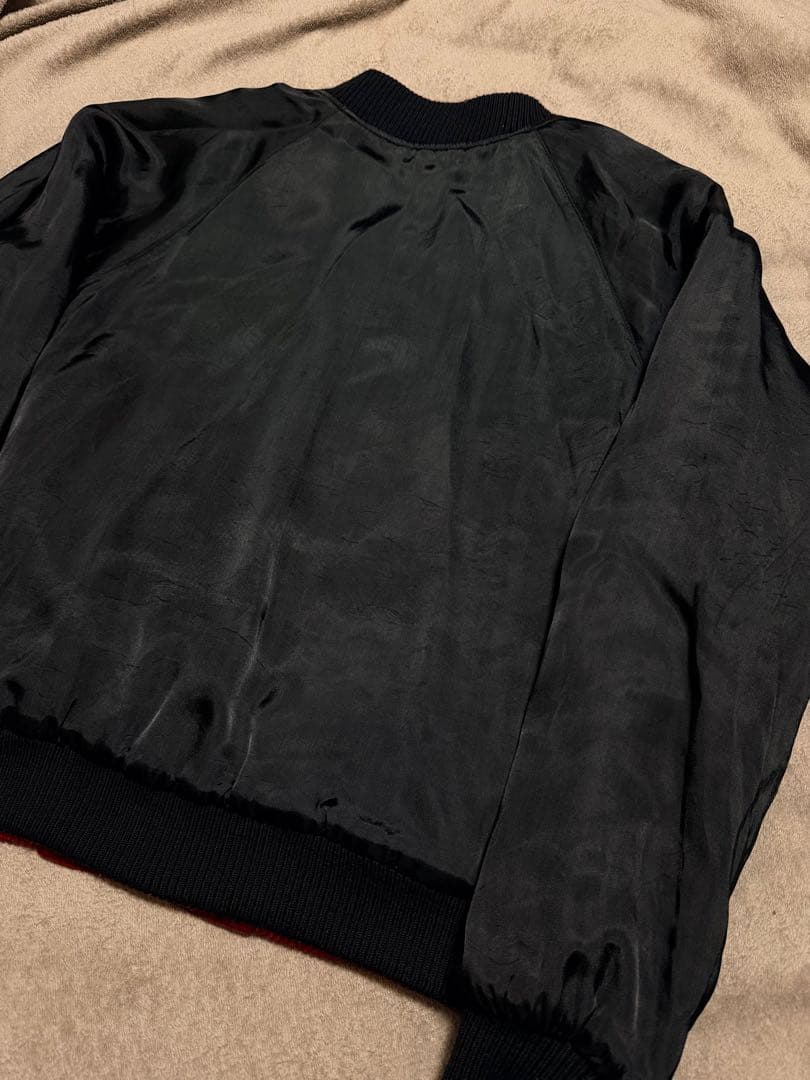 ２面用 JAPAN 90s 別珍 vintage 地図日本 スカジャン レーヨン