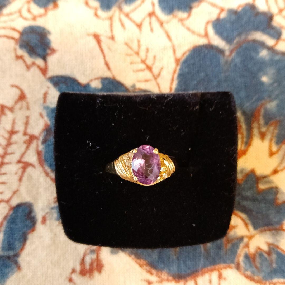 アメジストリング 波状デザイン